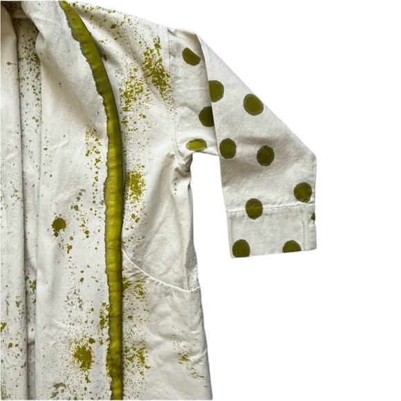 ELIZABETH SUZANN CLYDE JACKET TRENCH HANDPAINTED UPCYCLED COTTON CANVAS XXS/XS - Picture 13 of 14